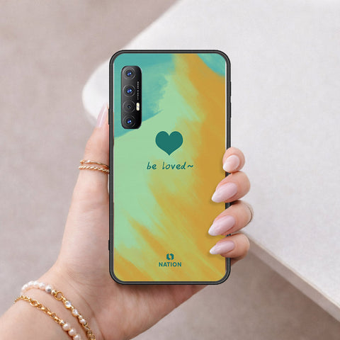 Oppo Reno 3 Pro Cover - Onation Heart Series - HQ Ultra Shine Premium Infinity Glass Soft Silicon Borders Case