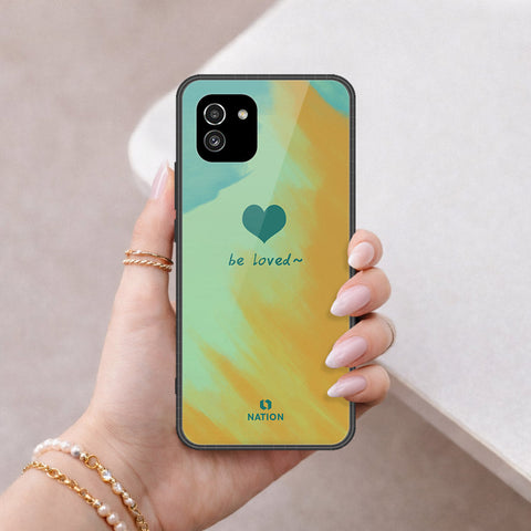 Samsung Galaxy A03 Cover - Onation Heart Series - HQ Ultra Shine Premium Infinity Glass Soft Silicon Borders Case