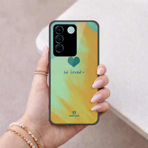 Vivo V27e Cover - Onation Heart Series - HQ Ultra Shine Premium Infinity Glass Soft Silicon Borders Case