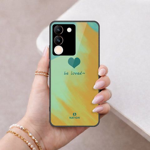 Vivo V29e Cover - Onation Heart Series - HQ Ultra Shine Premium Infinity Glass Soft Silicon Borders Case