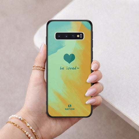 Samsung Galaxy S10 Cover - Onation Heart Series - HQ Ultra Shine Premium Infinity Glass Soft Silicon Borders Case