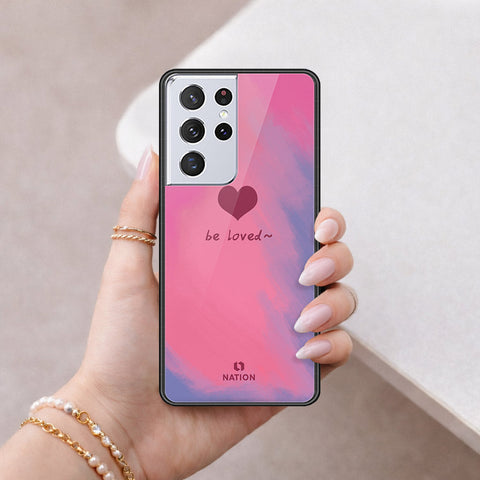 Samsung Galaxy S21 Ultra 5G Cover - Onation Heart Series - HQ Ultra Shine Premium Infinity Glass Soft Silicon Borders Case