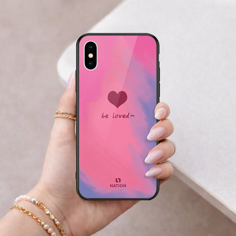 iPhone XS / X - Onation Heart Series - HQ Ultra Shine Premium Infinity Glass Soft Silicon Borders Case