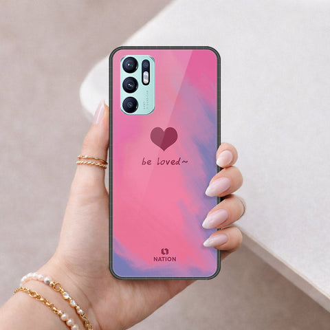 Oppo Reno 6 Cover - Onation Heart Series - HQ Ultra Shine Premium Infinity Glass Soft Silicon Borders Case