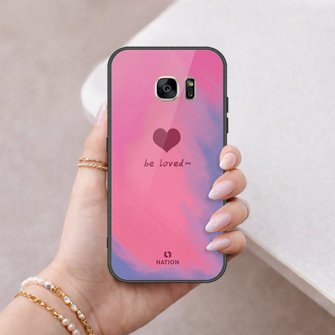 Samsung Galaxy S7 Cover - Onation Heart Series - HQ Ultra Shine Premium Infinity Glass Soft Silicon Borders Case