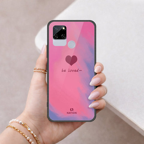 Realme C12 Cover - Onation Heart Series - HQ Ultra Shine Premium Infinity Glass Soft Silicon Borders Case