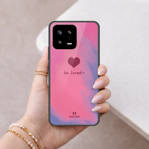 Xiaomi 13 Cover - Onation Heart Series - HQ Ultra Shine Premium Infinity Glass Soft Silicon Borders Case