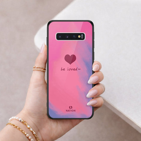 Samsung Galaxy S10 Cover - Onation Heart Series - HQ Ultra Shine Premium Infinity Glass Soft Silicon Borders Case