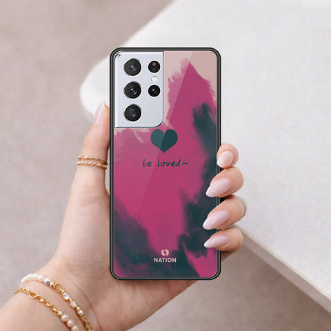 Samsung Galaxy S21 Ultra 5G Cover - Onation Heart Series - HQ Ultra Shine Premium Infinity Glass Soft Silicon Borders Case