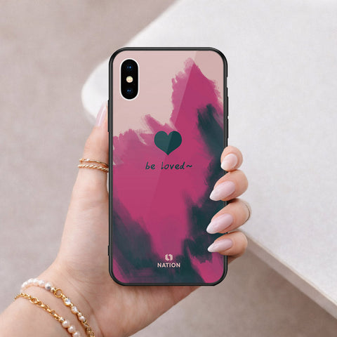 iPhone XS / X - Onation Heart Series - HQ Ultra Shine Premium Infinity Glass Soft Silicon Borders Case