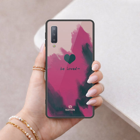 Samsung Galaxy A7 2018 Cover - Onation Heart Series - HQ Ultra Shine Premium Infinity Glass Soft Silicon Borders Case