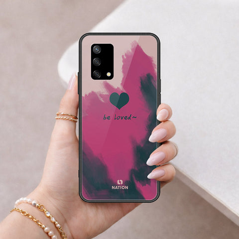 Oppo A95 Cover - Onation Heart Series - HQ Ultra Shine Premium Infinity Glass Soft Silicon Borders Case