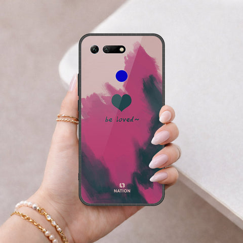 Huawei Honor View 20 Cover - Onation Heart Series - HQ Ultra Shine Premium Infinity Glass Soft Silicon Borders Case