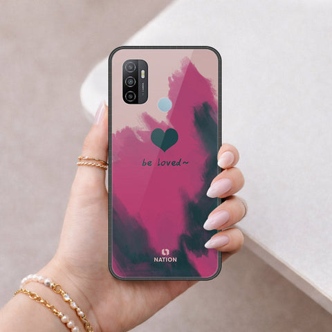 Oppo A53 Cover - Onation Heart Series - HQ Ultra Shine Premium Infinity Glass Soft Silicon Borders Case