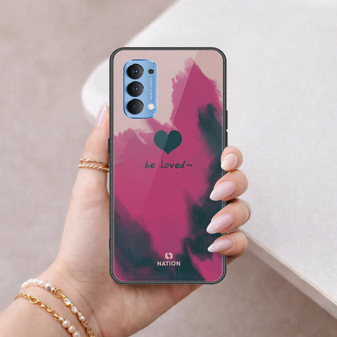 Oppo Reno 4 Cover - Onation Heart Series - HQ Ultra Shine Premium Infinity Glass Soft Silicon Borders Case