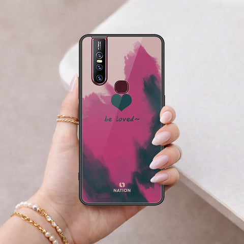 Vivo V15 Cover - Onation Heart Series - HQ Ultra Shine Premium Infinity Glass Soft Silicon Borders Case