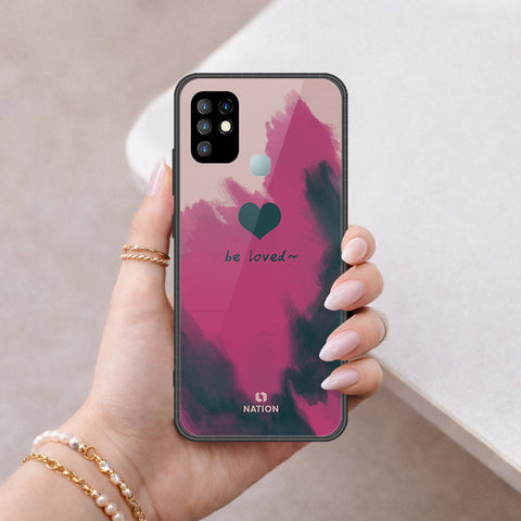 Infinix Hot 10 Cover - Onation Heart Series - HQ Ultra Shine Premium Infinity Glass Soft Silicon Borders Case