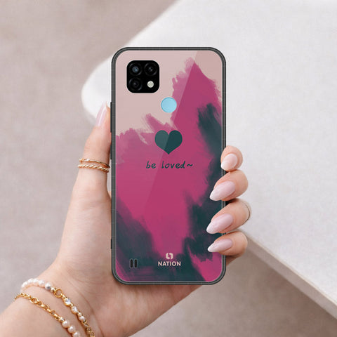 Realme C21 Cover - Onation Heart Series - HQ Ultra Shine Premium Infinity Glass Soft Silicon Borders Case