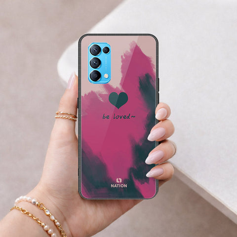 Oppo Reno 5 4G Cover - Onation Heart Series - HQ Ultra Shine Premium Infinity Glass Soft Silicon Borders Case