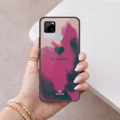 Realme C12 Cover - Onation Heart Series - HQ Ultra Shine Premium Infinity Glass Soft Silicon Borders Case