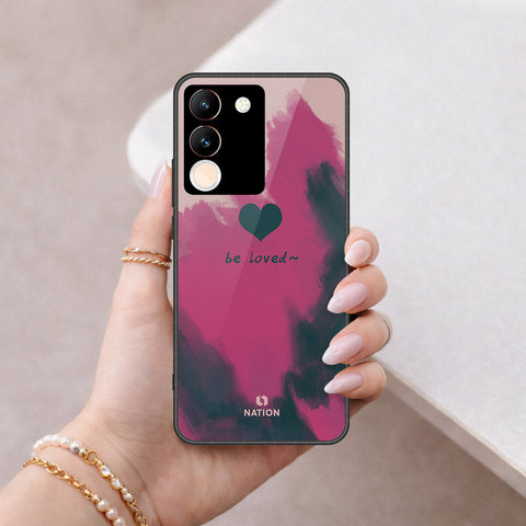 Vivo V29e Cover - Onation Heart Series - HQ Ultra Shine Premium Infinity Glass Soft Silicon Borders Case