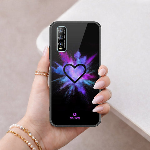 Vivo Y70s Cover - Onation Heart Series - HQ Ultra Shine Premium Infinity Glass Soft Silicon Borders Case