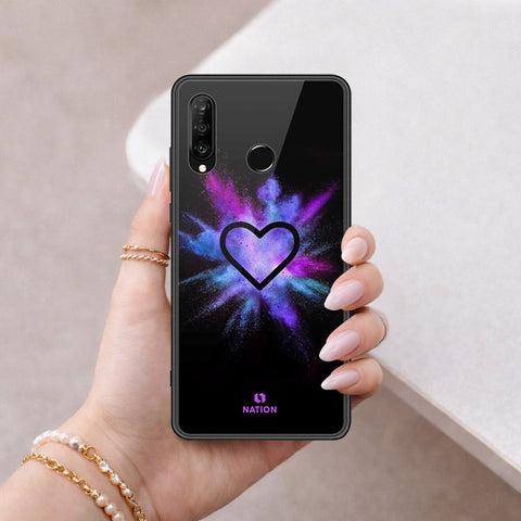 Huawei P30 lite Cover - Onation Heart Series - HQ Ultra Shine Premium Infinity Glass Soft Silicon Borders Case