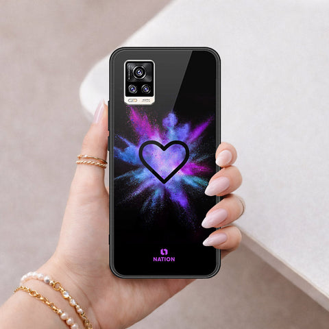 Vivo V20 Cover - Onation Heart Series - HQ Ultra Shine Premium Infinity Glass Soft Silicon Borders Case