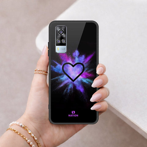 Vivo Y51s Cover - Onation Heart Series - HQ Ultra Shine Premium Infinity Glass Soft Silicon Borders Case