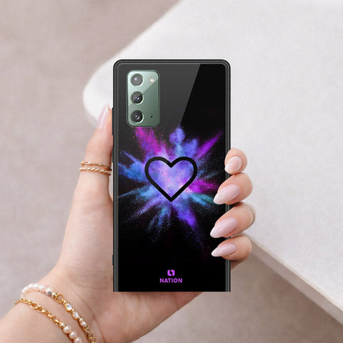 Samsung Galaxy Note 20 Cover - Onation Heart Series - HQ Ultra Shine Premium Infinity Glass Soft Silicon Borders Case