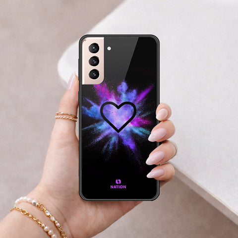 Samsung Galaxy S21 5G Cover - Onation Heart Series - HQ Ultra Shine Premium Infinity Glass Soft Silicon Borders Case