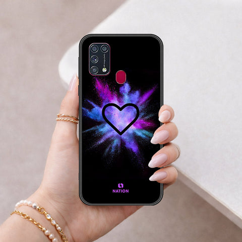 Samsung Galaxy M21s Cover - Onation Heart Series - HQ Ultra Shine Premium Infinity Glass Soft Silicon Borders Case