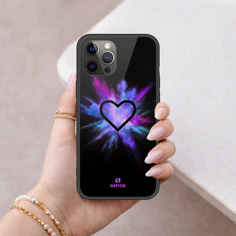 iPhone 12 Pro Max - Onation Heart Series - HQ Ultra Shine Premium Infinity Glass Soft Silicon Borders Case