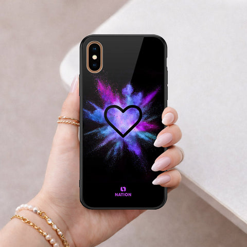 iPhone XS Max - Onation Heart Series - HQ Ultra Shine Premium Infinity Glass Soft Silicon Borders Case