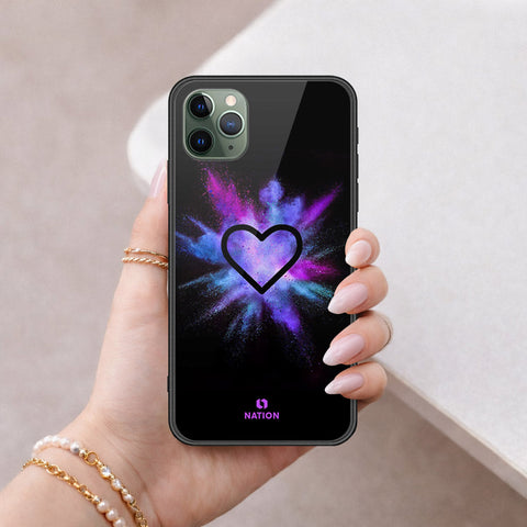 iPhone 11 Pro - Onation Heart Series - HQ Ultra Shine Premium Infinity Glass Soft Silicon Borders Case