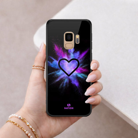 Samsung Galaxy S9 Cover - Onation Heart Series - HQ Ultra Shine Premium Infinity Glass Soft Silicon Borders Case