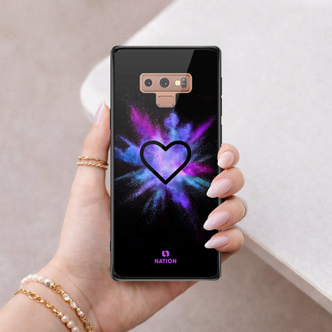 Samsung Galaxy Note 9 Cover - Onation Heart Series - HQ Ultra Shine Premium Infinity Glass Soft Silicon Borders Case