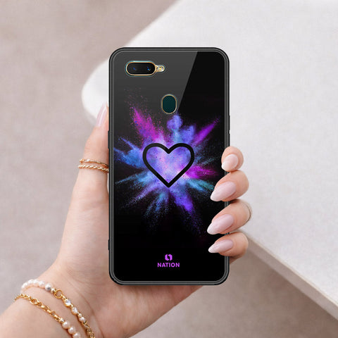Oppo A12s Cover - Onation Heart Series - HQ Ultra Shine Premium Infinity Glass Soft Silicon Borders Case