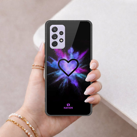 Samsung Galaxy A72 Cover - Onation Heart Series - HQ Ultra Shine Premium Infinity Glass Soft Silicon Borders Case