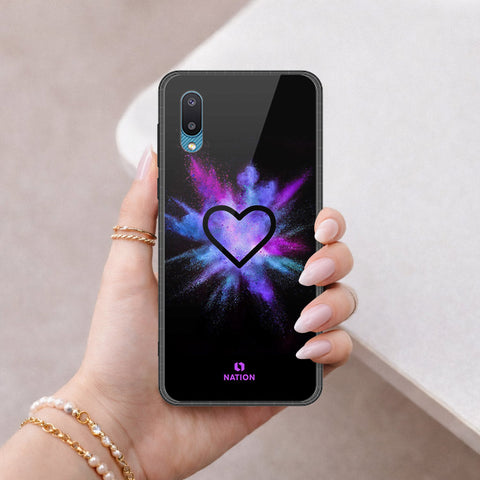 Samsung Galaxy M02 Cover - Onation Heart Series - HQ Ultra Shine Premium Infinity Glass Soft Silicon Borders Case