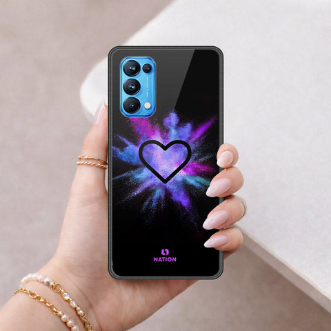 Oppo Reno 5 Pro 5G Cover - Onation Heart Series - HQ Ultra Shine Premium Infinity Glass Soft Silicon Borders Case