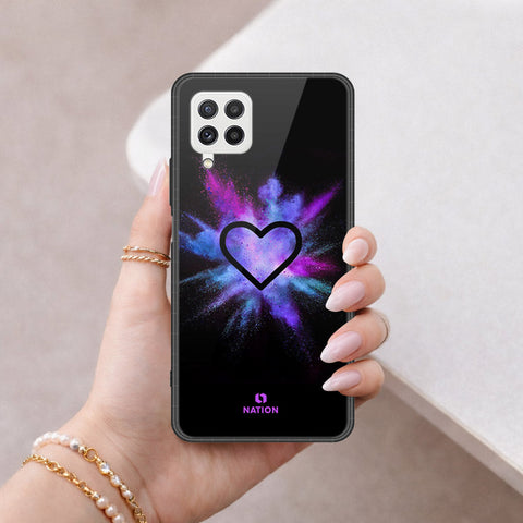 Samsung Galaxy A22 Cover - Onation Heart Series - HQ Ultra Shine Premium Infinity Glass Soft Silicon Borders Case
