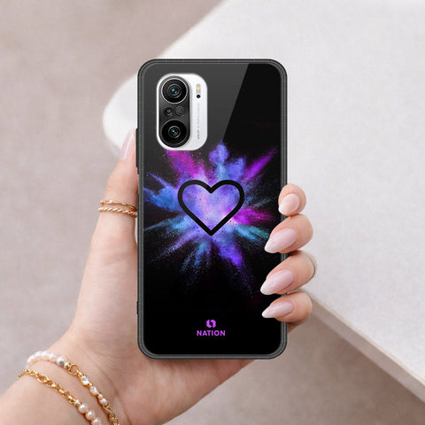 Xiaomi Redmi K40 Cover - Onation Heart Series - HQ Ultra Shine Premium Infinity Glass Soft Silicon Borders Case