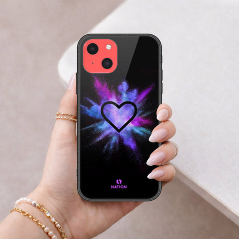 iPhone 13 Mini Cover - Onation Heart Series - HQ Ultra Shine Premium Infinity Glass Soft Silicon Borders Case