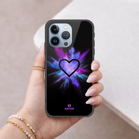 iPhone 13 Pro Cover - Onation Heart Series - HQ Ultra Shine Premium Infinity Glass Soft Silicon Borders Case