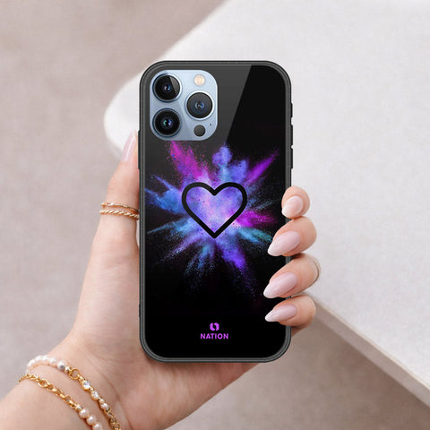 iPhone 13 Pro Max Cover - Onation Heart Series - HQ Ultra Shine Premium Infinity Glass Soft Silicon Borders Case