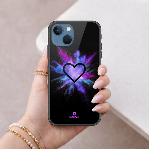 iPhone 13 Cover - Onation Heart Series - HQ Ultra Shine Premium Infinity Glass Soft Silicon Borders Case