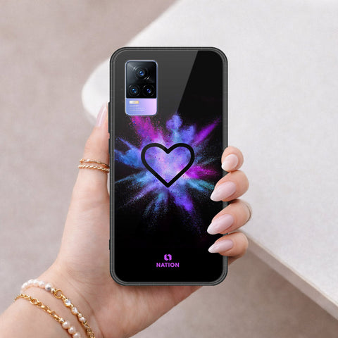 Vivo V21e Cover - Onation Heart Series - HQ Ultra Shine Premium Infinity Glass Soft Silicon Borders Case