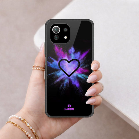 Xiaomi Mi 11 Lite Cover - Onation Heart Series - HQ Ultra Shine Premium Infinity Glass Soft Silicon Borders Case