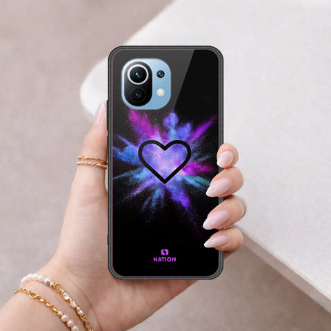 Xiaomi Mi 11 Cover - Onation Heart Series - HQ Ultra Shine Premium Infinity Glass Soft Silicon Borders Case